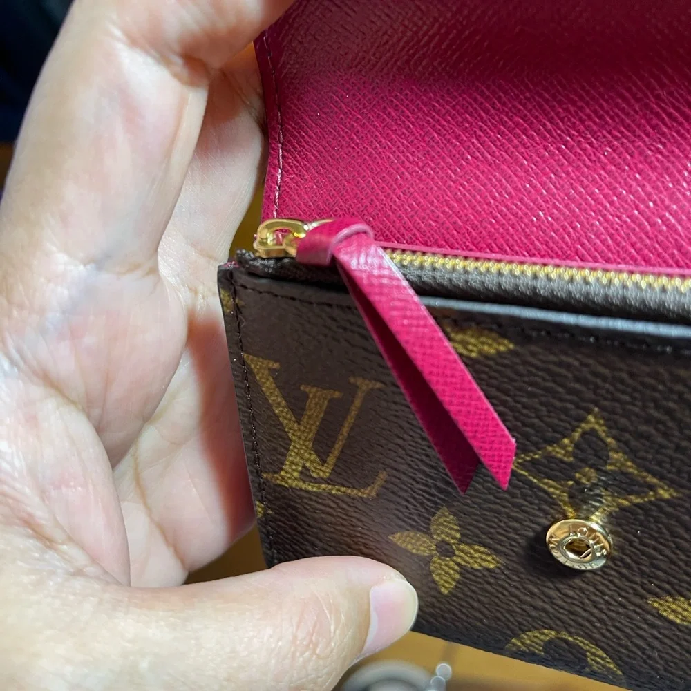 Auth. Louis Vuitton Coin purse Porte Rosalie wallet monogram fuchsia Pink w/ Box - Picture 9 of 16